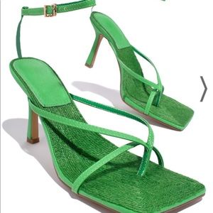Euphoria Squared Toe Heels - Green 6.5 Miss Lola